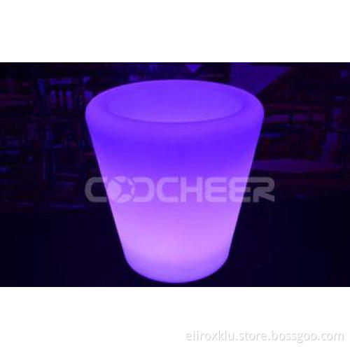 Lithium battery PE Plastic Led Decorative Lights flower pot